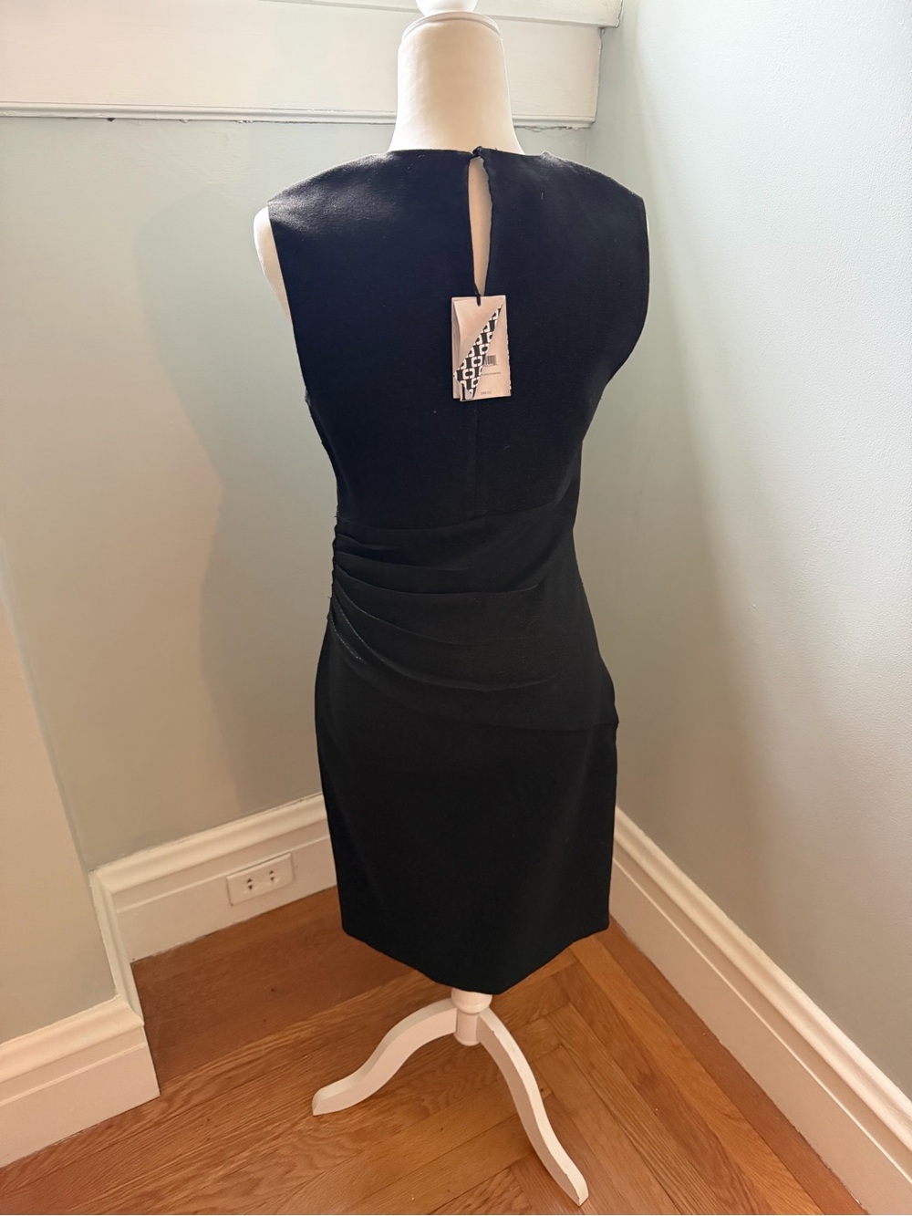 NWT Diane Von Furstenberg DVF Glennie Metallic Black Sheath Dress Size 8 - Picture 4 of 8